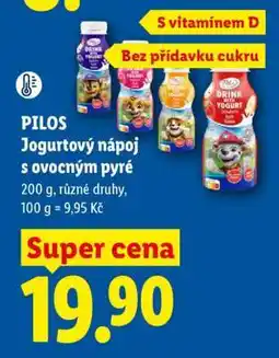 Lidl PILOS Jogurtový nápoj s ovocným pyré nabídka