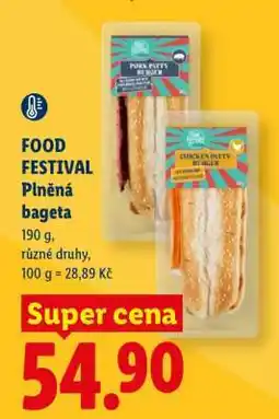Lidl FOOD FESTIVAL Plněná bageta nabídka
