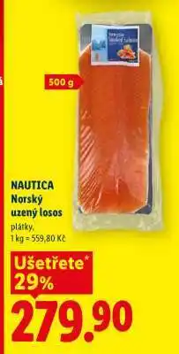 Lidl NAUTICA NORSKÝ UZENÝ LOSOS nabídka