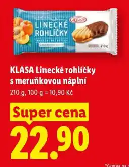 Lidl KLASA Linecké rohlíčky s meruňkovou náplní nabídka