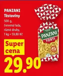 Lidl Panzani Těstoviny nabídka