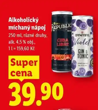 Lidl Alkoholický míchaný nápoj nabídka
