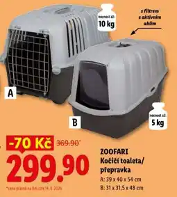 Lidl ZOOFARI Kočičí toaleta/přepravka nabídka