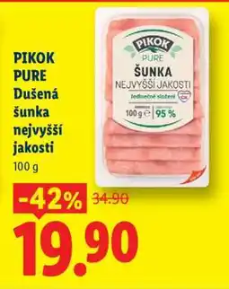 Lidl Pikok Pure Dušená šunka nejvyšší jakosti nabídka