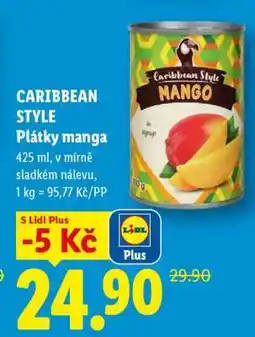 Lidl CARIBBEAN STYLE Plátky manga nabídka