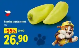 Lidl PAPRIKA SVĚTLE ZELENÁ nabídka