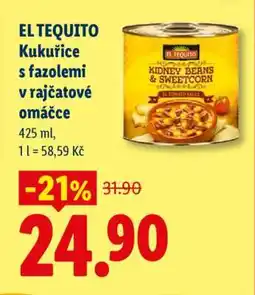 Lidl EL TEQUITO Kukuřice s fazolemi v rajčatové omáčce nabídka
