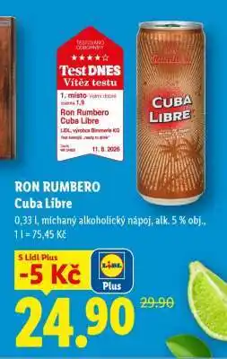 Lidl RON RUMBERO Cuba Libre nabídka