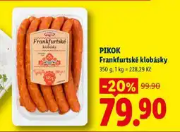 Lidl PIKOK FRANKFURTSKÉ KLOBÁSKY nabídka