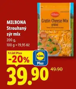 Lidl MILBONA Strouhaný sýr mix nabídka