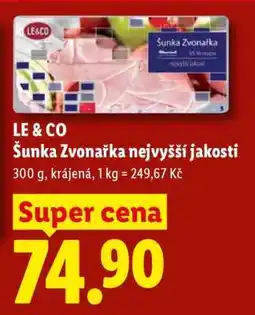Lidl Le & Co Šunka Zvonařka nejvyšší jakosti nabídka