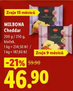 Lidl MILBONA CHEDDAR nabídka