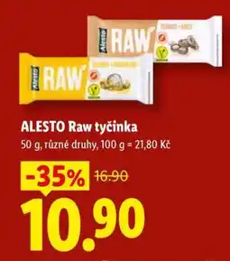 Lidl Alesto Raw tyčinka nabídka