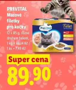 Lidl PREVITAL Masové filetky pro kočky nabídka