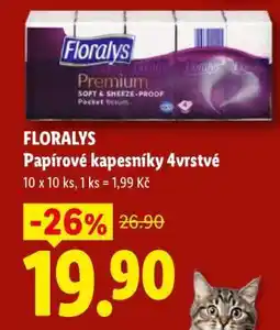 Lidl FLORALYS Papírové kapesníky 4vrstvé nabídka