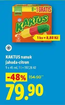 Lidl KAKTUS nanuk jahoda-citron nabídka