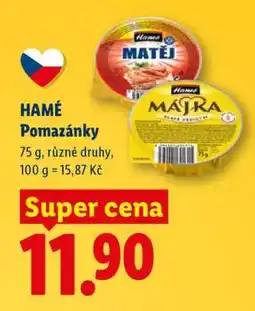 Lidl HAMÉ POMAZÁNKY nabídka