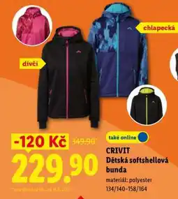 Lidl CRIVIT Dětská softshellová bunda nabídka