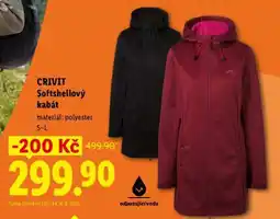 Lidl CRIVIT SOFTSHELLOVÝ KABÁT nabídka