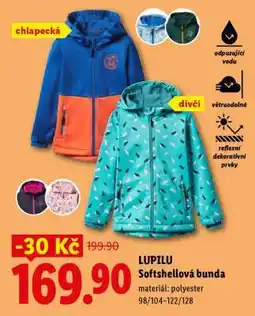 Lidl LUPILU SOFTSHELLOVÁ BUNDA nabídka