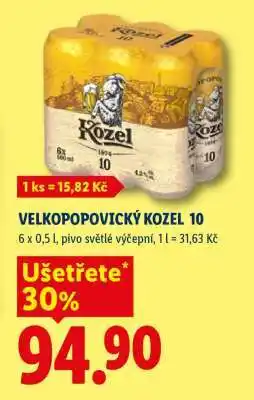 Lidl Velkopopovický Kozel 10 nabídka