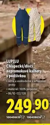 Lidl LUPILU Chlapecké/dívčí nepromokavé kalhoty s podšívkou nabídka