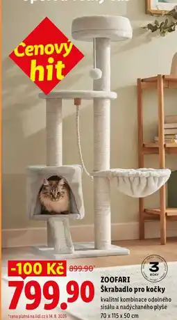 Lidl ZOOFARI Škrabadlo pro kočky nabídka