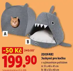 Lidl ZOOFARI Jeskyně pro kočku nabídka