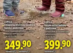 Lidl LUPILU Dětské svíticí holínky s podšívkou nabídka