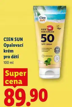 Lidl CIEN SUN Opalovací krém pro děti nabídka
