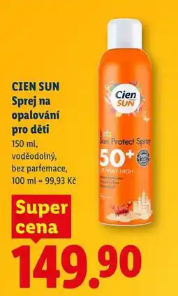 Lidl CIEN SUN Sprej na opalování pro děti nabídka