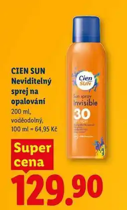 Lidl CIEN SUN Neviditelný sprej na opalování nabídka