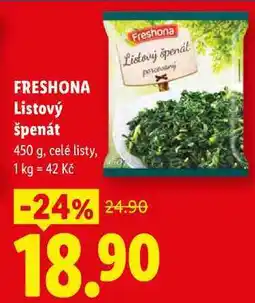 Lidl FRESHONA Listový špenát nabídka