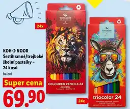 Lidl KOH-I-NOOR Šestihranné/trojboké školní pastelky - 24 kusů nabídka