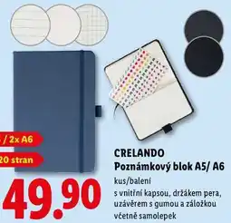 Lidl CRELANDO Poznámkový blok A5/A6, kus/balení nabídka