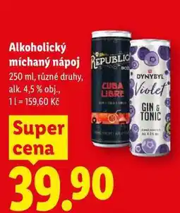 Lidl Alkoholický míchaný nápoj nabídka