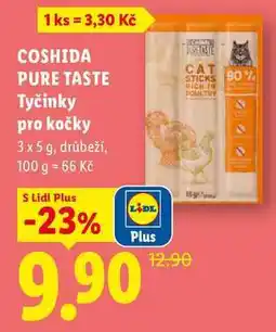 Lidl COSHIDA PURE TASTE Tyčinky pro kočky nabídka