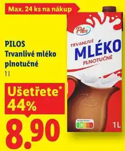 Lidl PILOS Trvanlivé mléko plnotučné nabídka