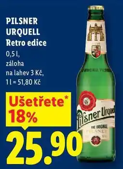 Lidl PILSNER URQUELL Retro edice, 0,5 1 nabídka
