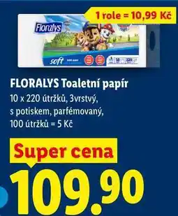 Lidl FLORALYS Toaletní papír, 10 x 220 útržků nabídka