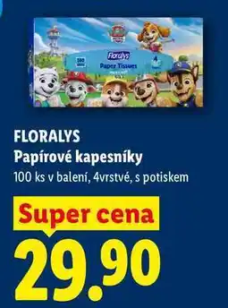 Lidl FLORALYS Papírové kapesníky, 100 ks v balení nabídka