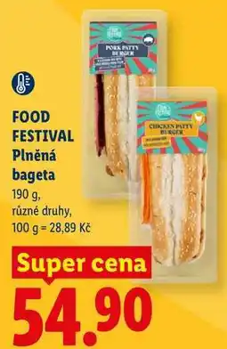 Lidl FOOD FESTIVAL Plněná bageta nabídka