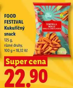 Lidl FOOD FESTIVAL Kukuřičný snack nabídka