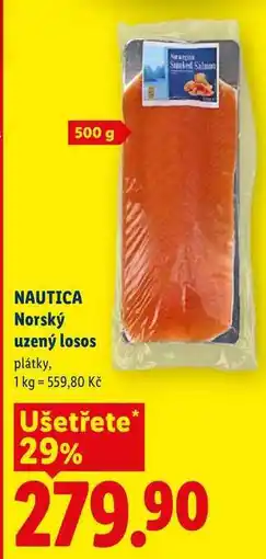 Lidl NAUTICA Norský uzený losos, plátky nabídka