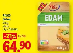 Lidl PILOS Eidam, 500 g, plátky nabídka