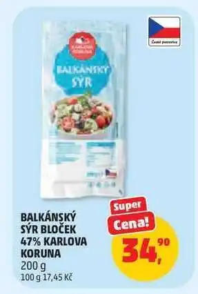 Penny Market Balkánský sýr bloček 47% Karlova Koruna nabídka