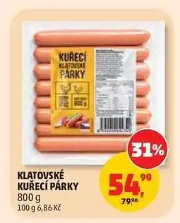 Penny Market KLATOVSKÉ KUŘECÍ PÁRKY nabídka