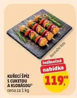 Penny Market Kuřecí špíz s cuketou a klobásou nabídka