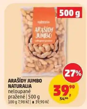Penny Market ARAŠÍDY JUMBO NATURALIA nabídka