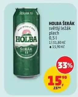 Penny Market HOLBA ŠERÁK světlý ležák plech nabídka
